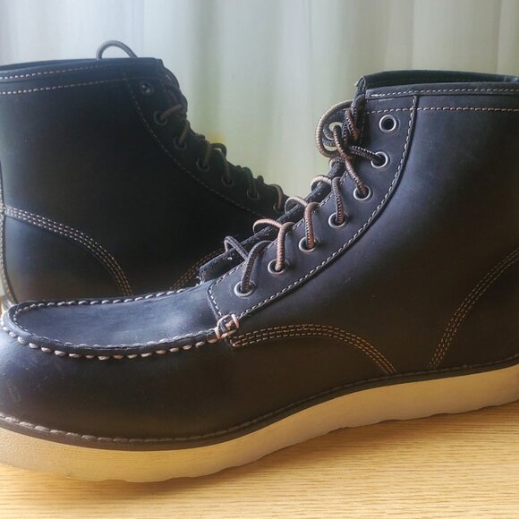 Eastland Men's Lumber Up Moc Toe Work Boots/ Size 12D/ Charcoal Gray Leather - Picture 5 of 9